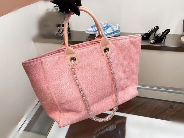 

canvas beach handbag 32cm multiple colors optional chain shoulder bag