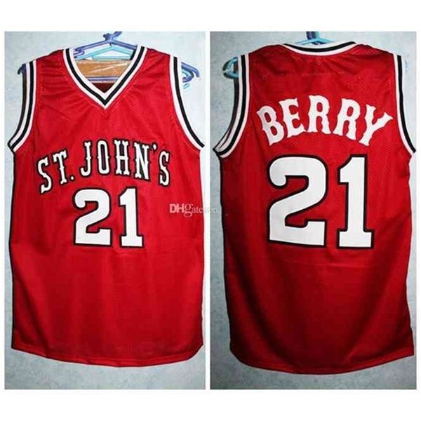 Nikivip #21 Walter Berry Berry St. John's University Retro Classic Basketball Jersey Mens costume número personalizado e camisas de nome