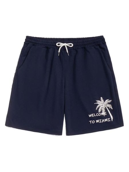 

romwe guys tree slogan graphic shorts d4df#, White;black
