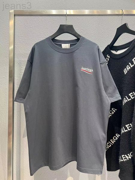 

women's t-shirt designer home b high version correct printing paris embroidery coke wave short sleeve black, White