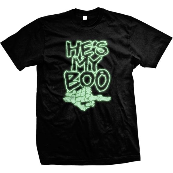 

he my boo skeleton hand glow in the dark halloween mens t shirt 220608, White;black