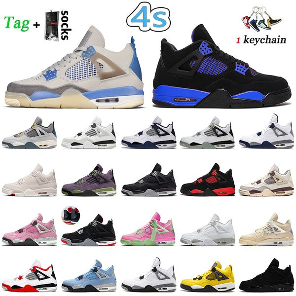 

4 women mens basketball shoes 2022 jumpman 4s sail pink seafoam midnight navy psgs blue thunder craft military black cat trainers sports sne