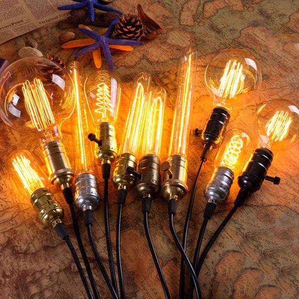 E27 220V 40W Retro Edison Bulbo Silk Carbonamento Lâmpada Bulbo Tungstênio Bulbo Incandescente Lâmpada Decoração da Janela H220428