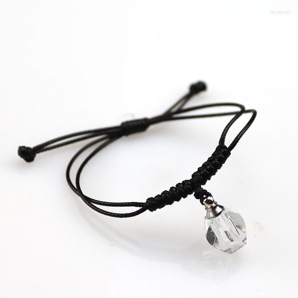 Bracelets de frasco de cristal em corrente de ligação com tampas de parafuso Nome de vidro na pulseira de charme de joias de arroz para WomenLink Lars22