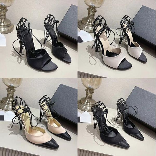 

designer lux women unique bird cage and sandals high heel fashion bind the design silk vamp lambskin lining, Black