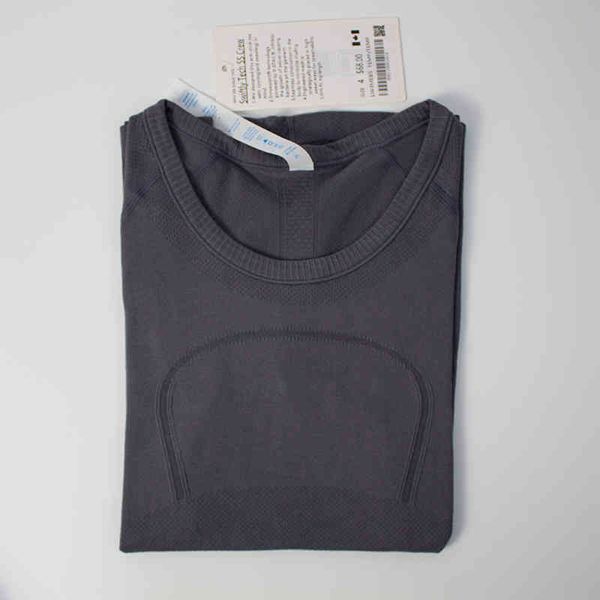 

brand classic lulu fashion t shirts short sleeve o neck sports t-shirt women fitness stretchy yoga tshirts breathable high elastic athletic, White