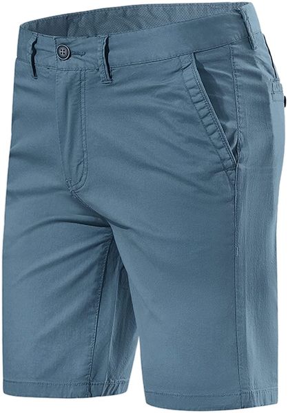 

amadeus men's shorts summer solid color slim fit flat front walk chino shorts k0hy#, White;black