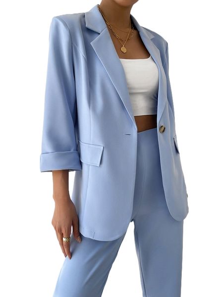 

split cuff single button blazer 82zw#, White