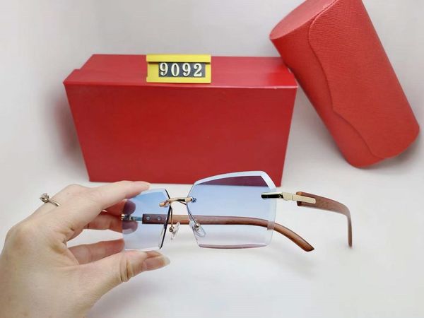 

luxury rectangle women's sunglasses fashion womens brand deisnger full frame uv400 lens summer style big square bb 9092 come with case, White;black