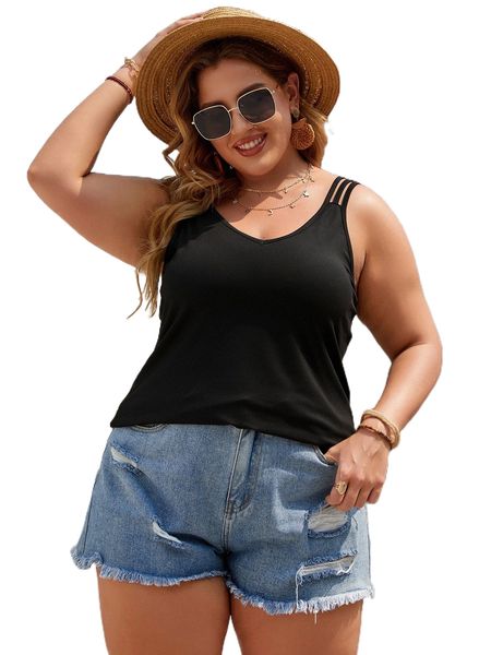 

plus solid cut out tank x75d#, Black