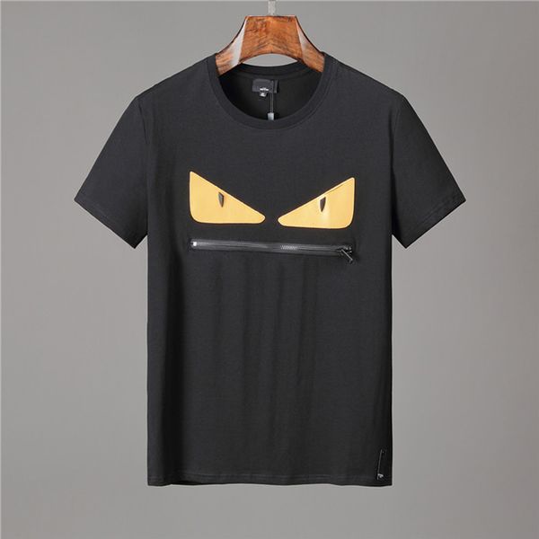 

designer casual cotton breathable quick dry crew neck short sleeve print men's t-shirts, White;black