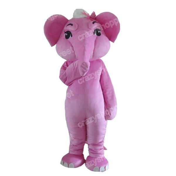 Halloween Pink Elephant Mascot Costume Cartoon Anime Personagem Adultos Tamanho do Carnaval de Natal Festa de aniversário Roupa ao ar livre