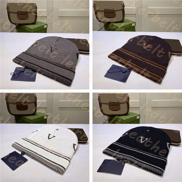 

wool skull cap autumn winter warm beanies cold proof knitted hat designer letter printed beanies caps fashion woolen hats, Blue;gray