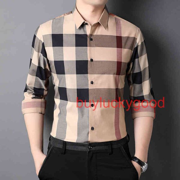 

brand good hoodies long sleeved shirt men's autumn new casual loose lapel youth korean non iron plaid shirt, Black