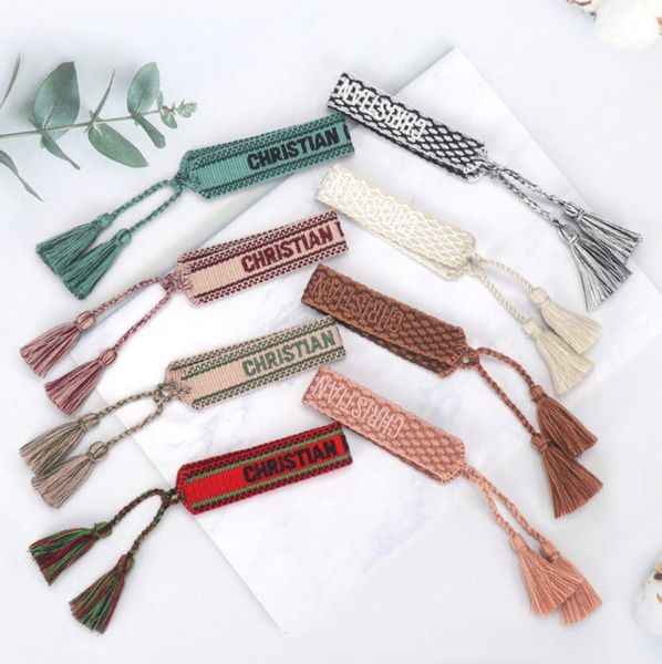 

brand fashion friendship charm bracelets bangles women men adjustable embroidery tassel bangle couple braided jewelry designer woven fabrics, Golden;silver