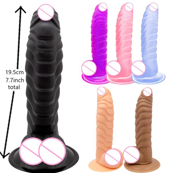 Pênis Realista Soft BDSM Estimular Sexyy Enorme Dildo Feminino Masturbador Dupla Camada de Silicone Ventosa Dildos Mulheres Big Dick