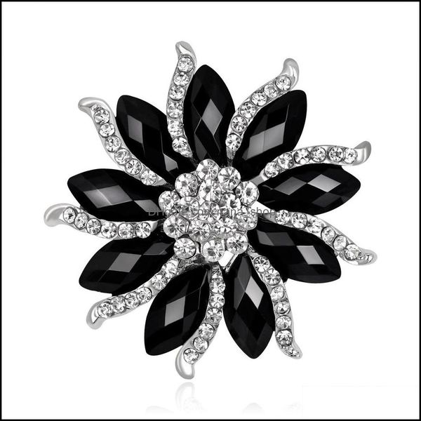

pins brooches jewelry black crystal resin clear rhinestone brooch pins for wedding drop delivery 2021 nj, Gray