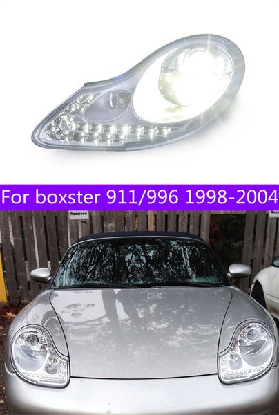 Фара дальнего света для Porsche Boxster 911, светодиодные фары 1998-2004 гг., фары 996 Angel Eye, дневные ходовые фары