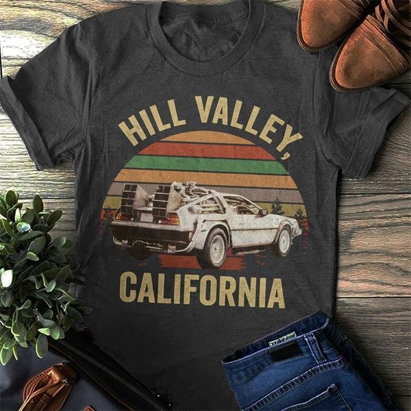 Футболка Hill Valley «Назад в будущее», рубашка Marty Mcfly Valley, классические мужские хлопковые футболки, уличная одежда в стиле Харадзюку 220712