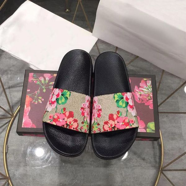 

slides summer men women slippers flat platform flower sandals rubber slide floral brocade gear bottoms flip flops striped beach causal silve, Black
