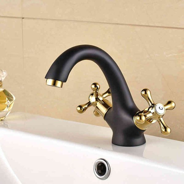 

bidet faucets household double handle single hole washbasin faucet brass black gold table basin and cold qdzp