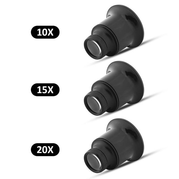 Onarım Araçları Kitleri 10x 15x 20x Büyüteç Göz Loupe Monoküler Büyüteç Çift Cam Lens Saatçi Kuyumcu Takı İzleme Aracı