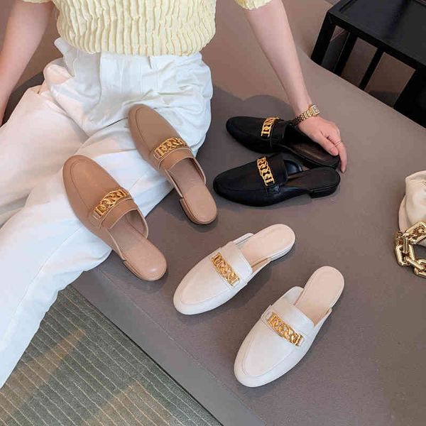 

style flat bottomed summer new tidal for women 2022 brand luxury fashion design ladies slippers, Black