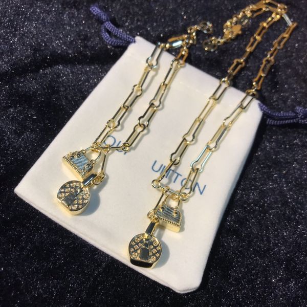 

designer necklace bracelet luxury brand l set jewelry fashion vintage chain jewelry ladies valentine's day gift, Black