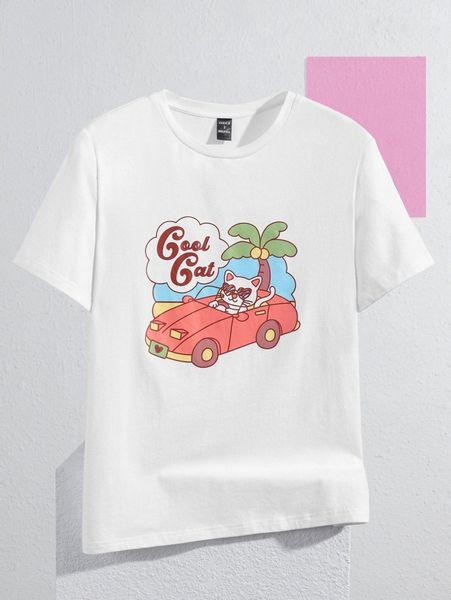 

x myfriendsoftheforest cartoon and letter graphic tee q5ns#, White