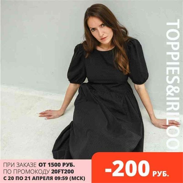 

summer polka dot dress woman white yellow midi loose short sleeve tassel es 210421, Black;gray
