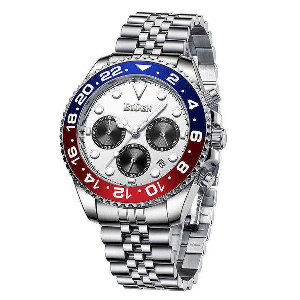 

wristwatches fashion men's quartz watch casual waterproof sports clock business automatic date luxury brand chronograph for men box 220, Slivery;brown