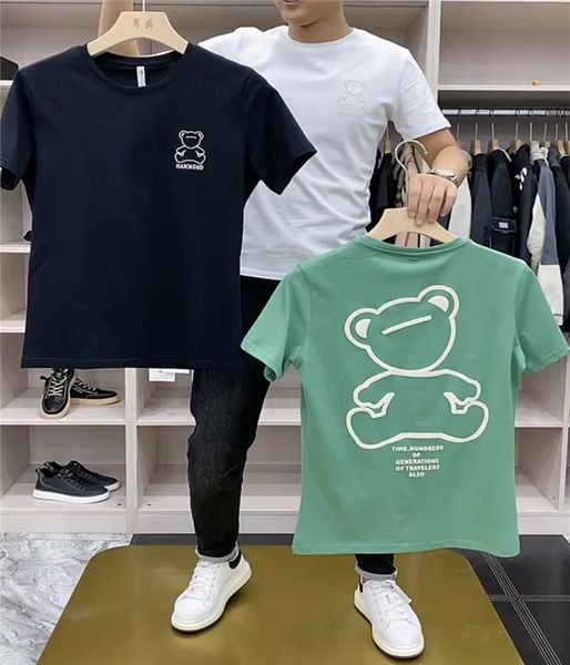 

2022 summer men's new short sleeved t-shirt fashion casual cartoon printed fashion brand slim round neck s--5xl, White;black