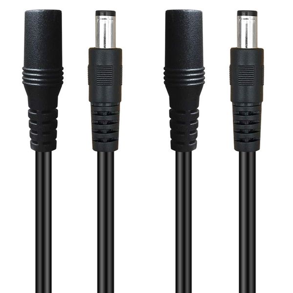 2er-Pack 3 Fuß DC-Verlängerungskabel 5,5 mm x 2,1 mm Stecker auf Buchse Netzkabel für CCTV-Sicherheitsüberwachung Innen-IP-Kamera Dvr Standa