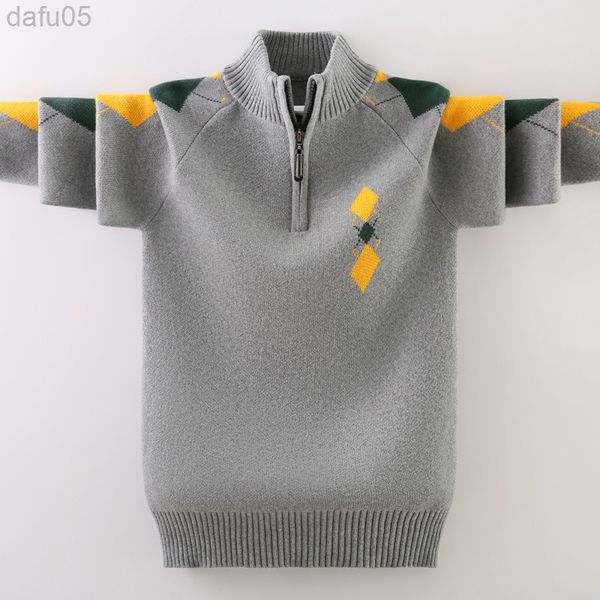 

kinderen trui 2022 herfst winter kinderen gebreide bovenkleding jas voor tiener jongens 110-160 cm vest trui dwq840 l220803, Blue