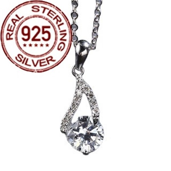 

silver 925 sterling zircon pendant korean necklace women wedding jewelry gifts