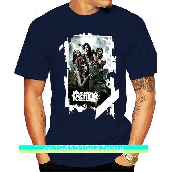 

mans kreator classic rock music band short sleeves tshirt 220702, White;black