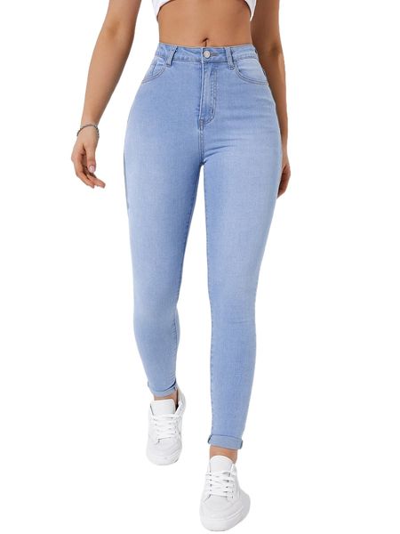 

light wash zipper fly skinny jeans b4xz#, Blue