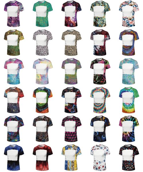 

wholesale party supplies sublimation bleached t-shirt heat transfer blank bleach shirt fully polyester tees us sizes for men women 30 colors
