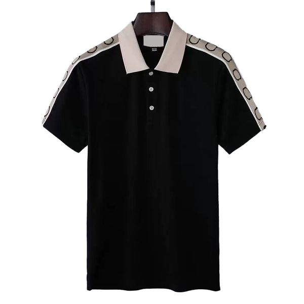 

designer polo shirts tee men polos casual mens t shirt snake bee letter print embroidery fashion button man shirt, White;black