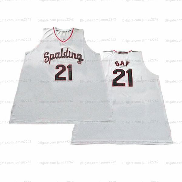 

custom throwback rudy gay #21 high school basketball jersey men's all stitched white any name number xxs-6xl quality, Black;red