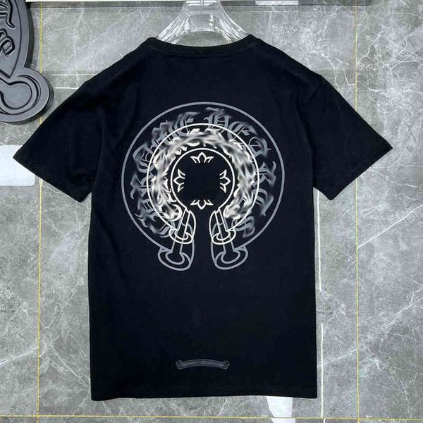 

classic mens t shirt fashion ch brand letter sanskrit cross pattern sweater t-shirts designers pullover cotton tshirts woman tees lkyn, White;black