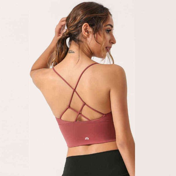 

lulu bras back yoga fitness vest women's sense of backless dance sports gathering fashion underwear sywr, Red;black