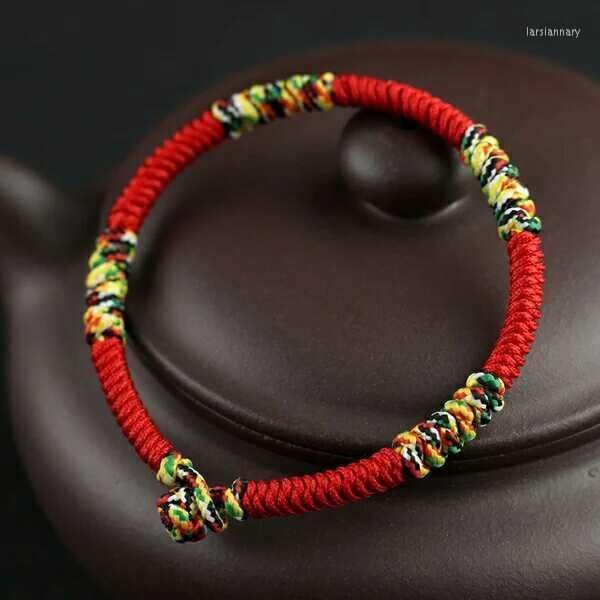 Catena di link gioielli cinesi amore fortunato braccialetti tibetani braccialetti per donne uomini nodi fatti a mano corda bocciola di braccialette di braccialette Lars22