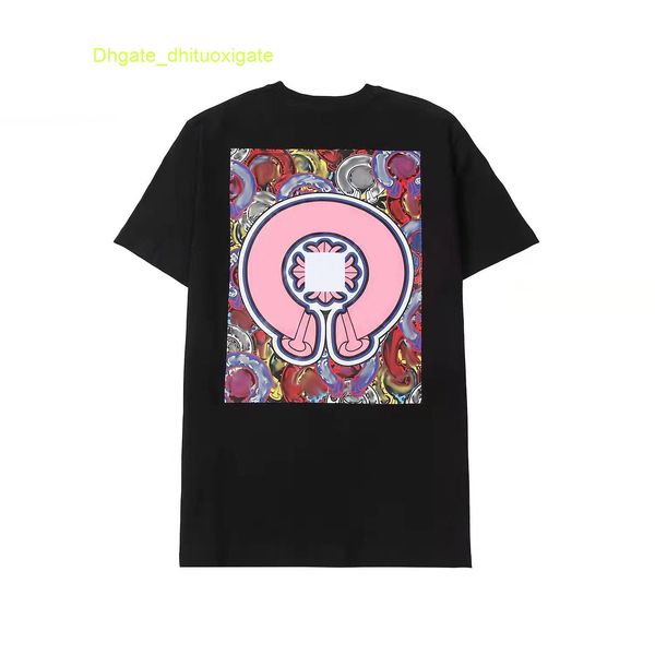 

fashion luxury mens t shirts ch brand men tees horseshoe cross designer tshirts summer loose women shirt classic man hip hop sweater sanskr, White;black