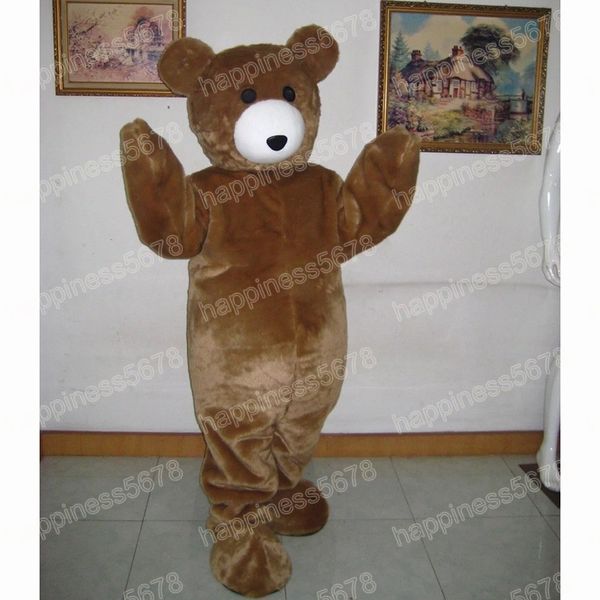 Prestazioni marrone Teddy Bear Mascot Costumes alta qualità Halloween Natale Personaggio dei cartoni animati Abiti Tuta Pubblicità Carnevale Unisex Adulti Outfit
