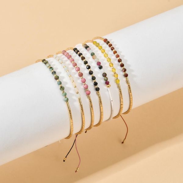 

thin fashion natural stone strands bracelet girls friends miyuki bracelets for, Black