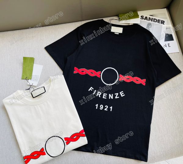 

22ss men designers t shirt polo twisted rope print short sleeve man crew neck streetwear beige black xinxinbuy xs, White;black