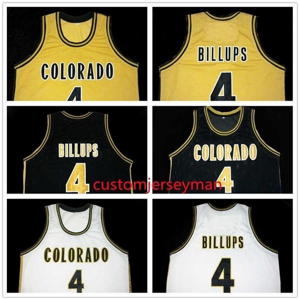 Xflsp Nikivip college basketball retro colorado CHAUNCEY # 4 BILLUPS maglie ritorno al passato Maglia cucita da uomo Taglia su misura S-5XL