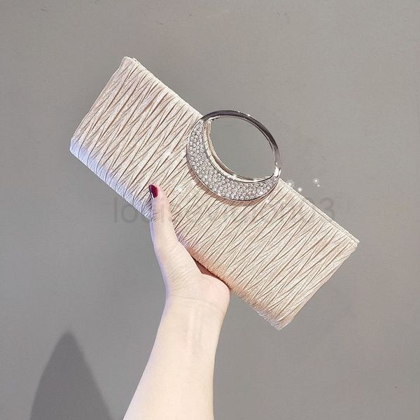 

designer cc even bag europe and america fashion woman vintage new dinner with diamond small pleated fashion banquet bag