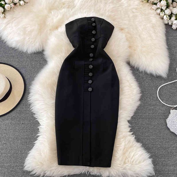 

casual dresses summer style fashion elegant lady temperament slim backless strapless dress buttock bottomed skirt 2a0a, Black;gray